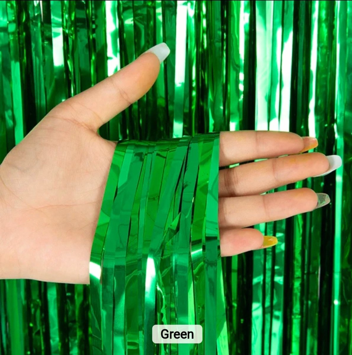 2 x Glittergordijn/ Groen/ 100x200cm x stuk| Feestje Muur Gordijnen /Foil Fringe curtain/Foto Zone/Feest Versiering/ Deurgordijn/ Party Decoratie / Feestartikele /Kerst/ Verjaardag/ Huwelijk/ Halloween/ Moederdag/ Nieuwe Jaar/ Baby Shower/ Diwali…